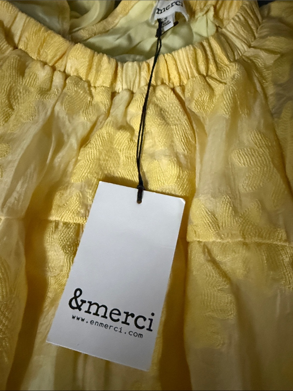 🆕 &MERCI WILLOW YELLOW JACQUARD FLORAL MIDI DRESS - Picture 10 of 10